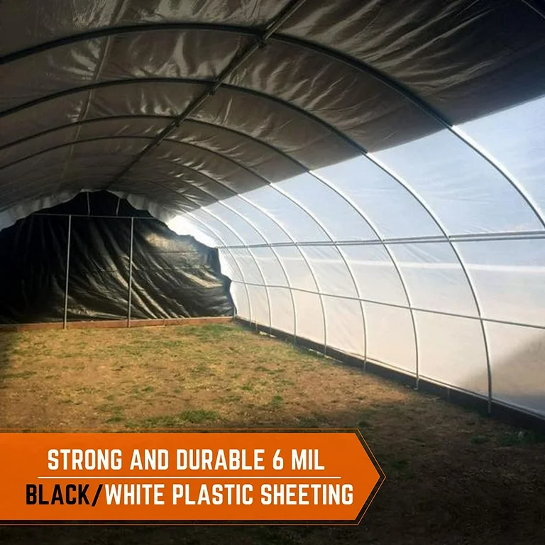 Green House Plastic Black White 6mil 32’x100′